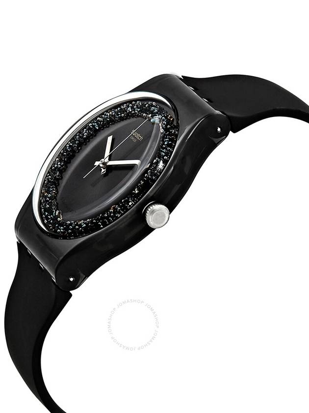 Swatch Darksparkles Black Dial Black Silicone Ladies Watch SUOB156 - SWATCH - BALAAN 2