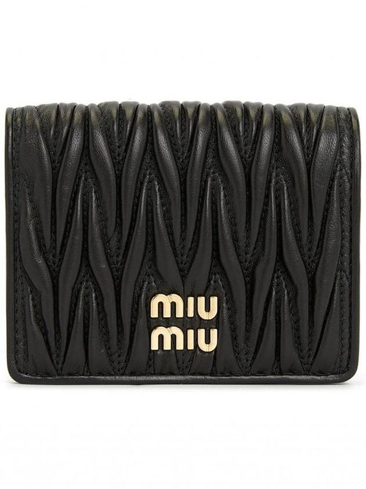 Matelasse Leather Half Wallet Black - MIU MIU - BALAAN 2