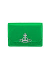 Logo Vegan Leather Credit Half Wallet Green - VIVIENNE WESTWOOD - BALAAN 3