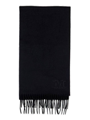 Embroidered Logo Scarf Black - MAX MARA - BALAAN 1