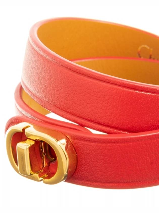 30 Montaigne Double Calfskin Bracelet Red - DIOR - BALAAN 3