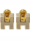 Mini Pop H Earrings Marron Glace - HERMES - BALAAN 2