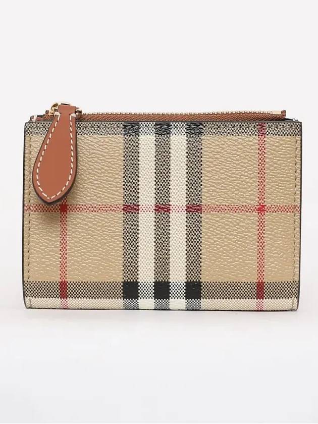 Vintage Check 2-Fold Half Wallet Beige - BURBERRY - BALAAN 4