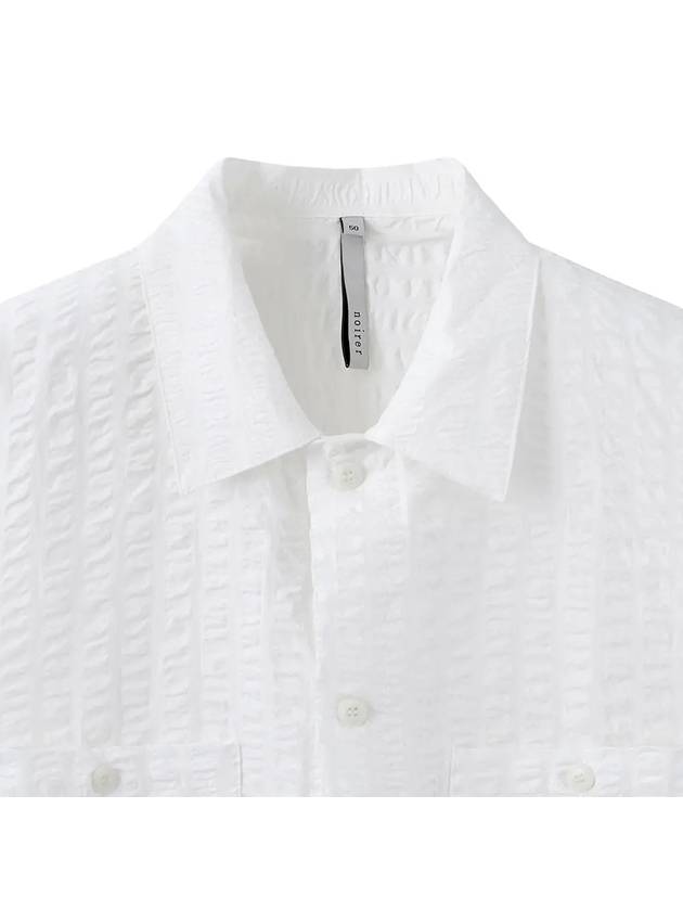 Overfit Ripple Half Short Sleeve Shirt White - NOIRER - BALAAN 5