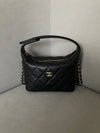 25C Cruise Mini Chain Hobo Bag Top Handle Caviar Black Gold Plated AP4386 - CHANEL - BALAAN 9