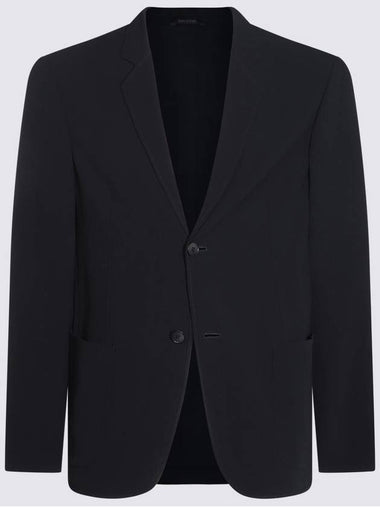 Giorgio Armani Dark Blue Virgin Wool Blazer - GIORGIO ARMANI - BALAAN 1