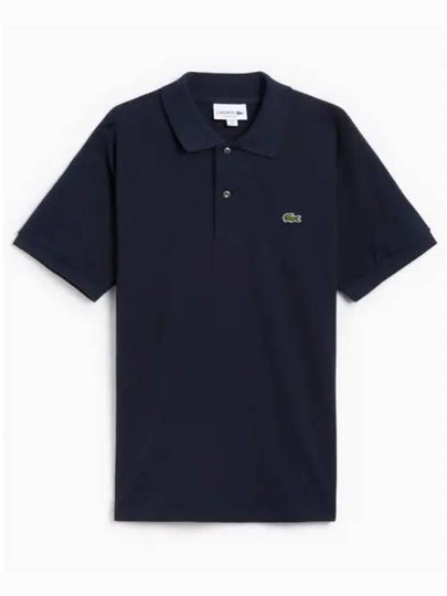 Men's Logo Classic Fit Cotton Short Sleeve Polo Shirt Navy - LACOSTE - BALAAN 2