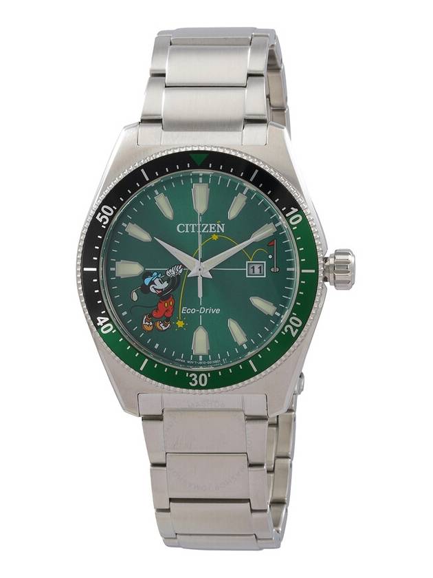 Citizen Green Dial Men's Tee Time Mickey Watch AW1595-78W - CITIZEN - BALAAN 1