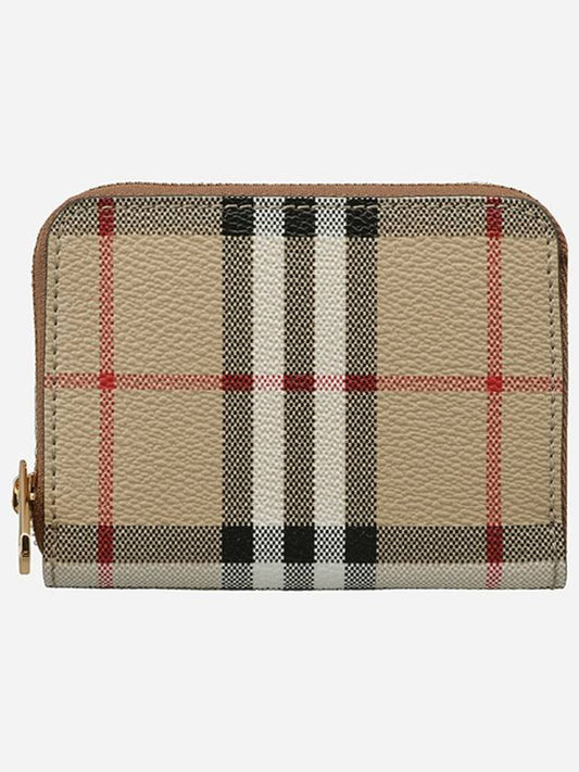 Check Leather Coin Wallet Beige - BURBERRY - BALAAN 2