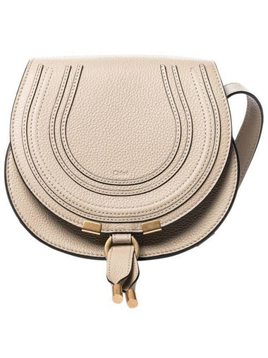 Marcie Saddle Small Grained Leather Cross Bag Beige - CHLOE - BALAAN 1