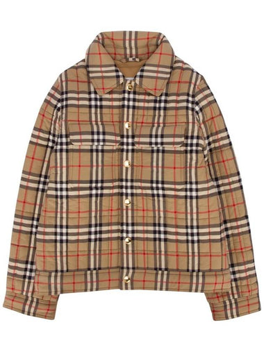 Kids Vintage Check Quilted Jacket Beige - BURBERRY - BALAAN 1