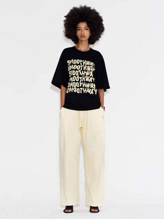 Unisex Two-Tuck Sweat Wide Pants Light Yellow - NUAKLE - BALAAN 1