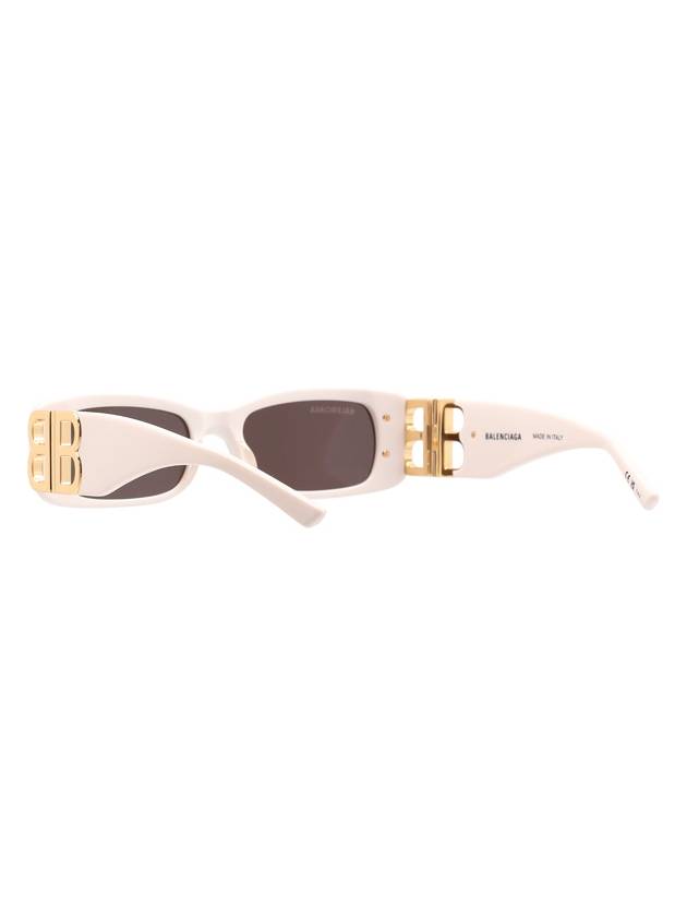 Eyewear Dynasty Rectangular Frame Sunglasses White Gold Grey - BALENCIAGA - BALAAN 3