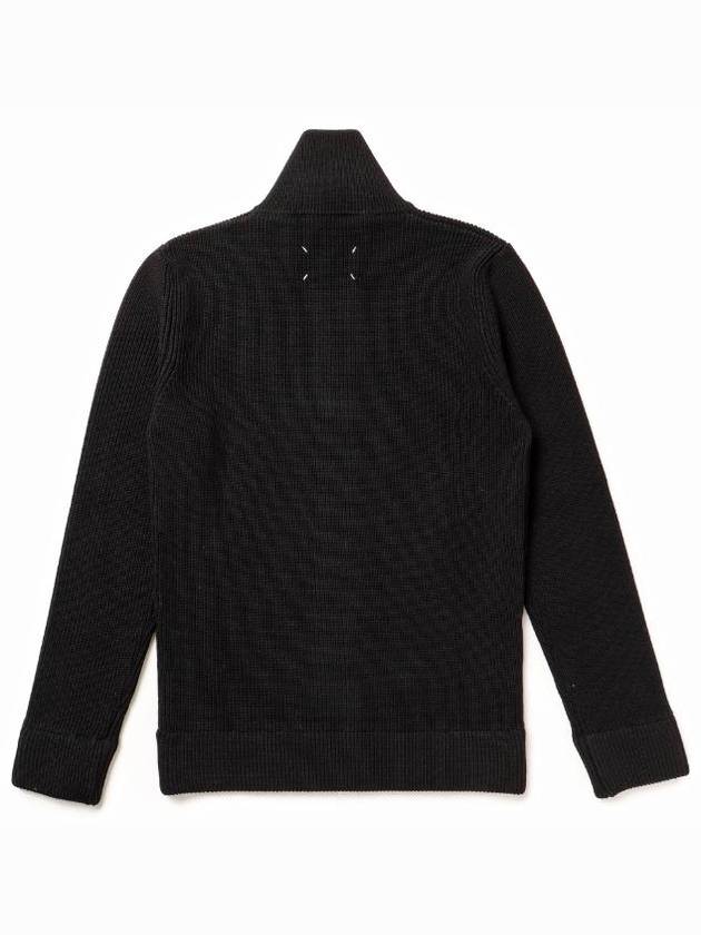 Stitch Knit High Neck Full Zip Up Cardigan Black - MAISON MARGIELA - BALAAN 3