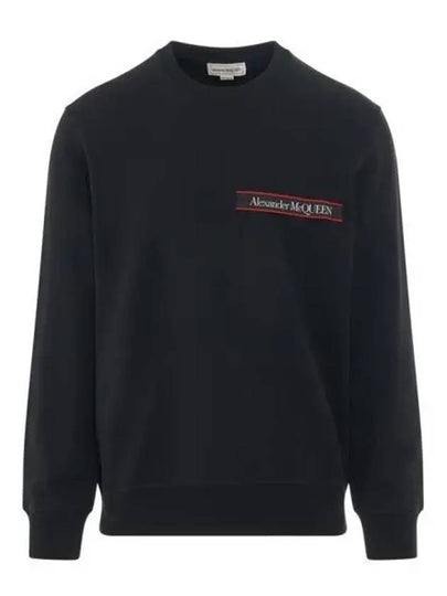 Logo Tape Detail Sweatshirt Black - ALEXANDER MCQUEEN - BALAAN 2