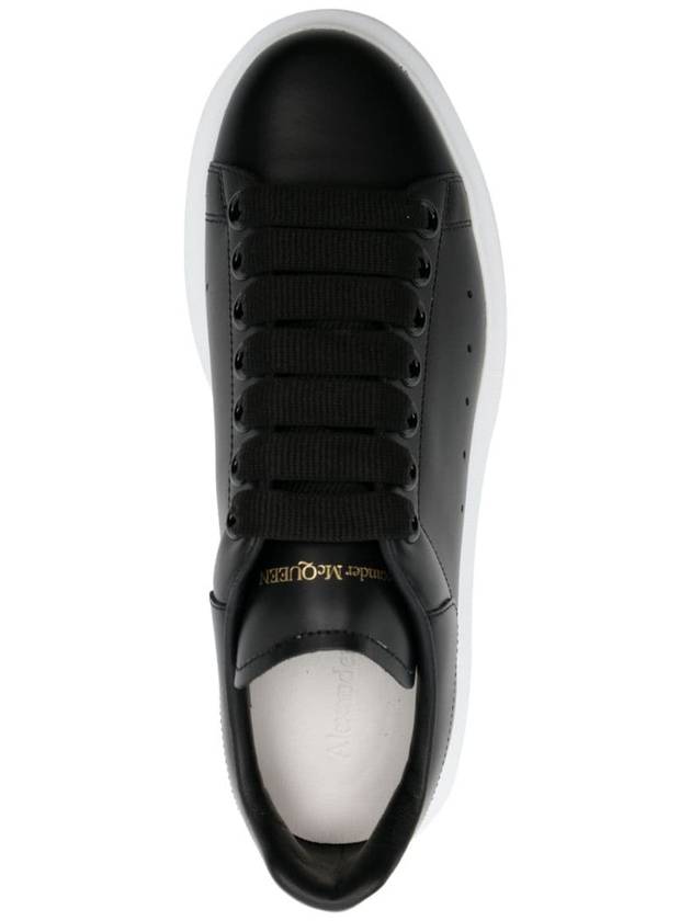 Oversized Leather Low Top Sneakers Black - ALEXANDER MCQUEEN - BALAAN 3