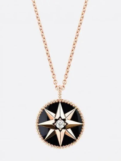 Rose Des Vents Medium Medallion Diamond Necklace Gold Pink Black - DIOR - BALAAN 2