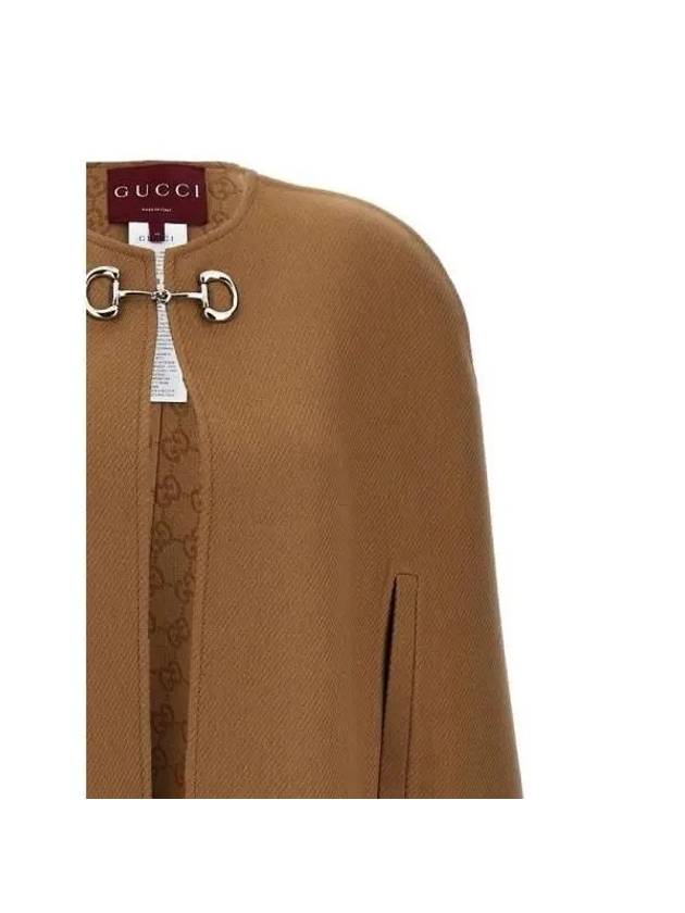 Horsebit Wool Cashmere Cape 807304ZARU59018 - GUCCI - BALAAN 3