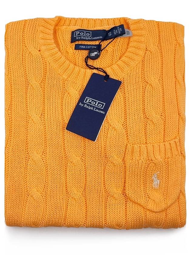 Cable Slim Fit Knit Women's Pocket Short Sleeve Sweater - POLO RALPH LAUREN - BALAAN 6