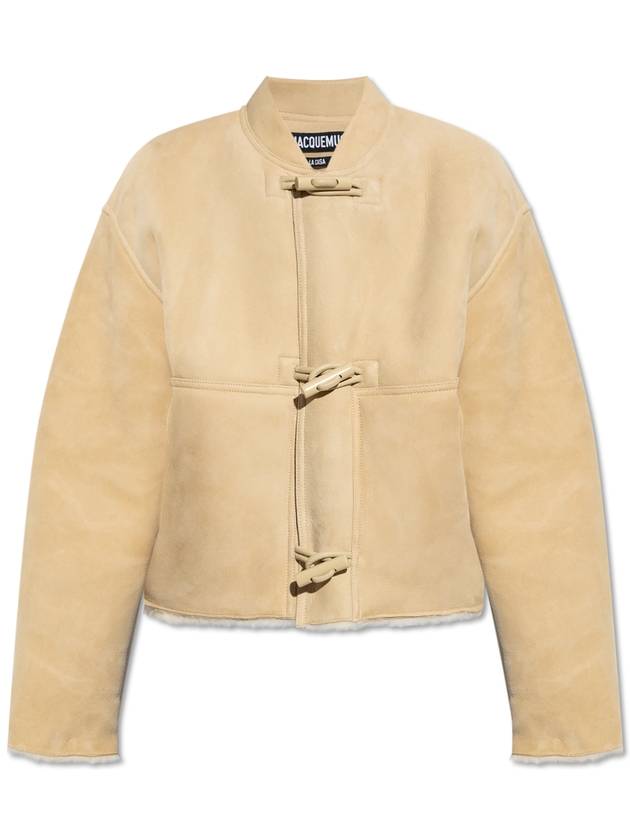 Jacquemus Sheepskin Coat Le Blouson Telo, Women's, Beige - JACQUEMUS - BALAAN 1