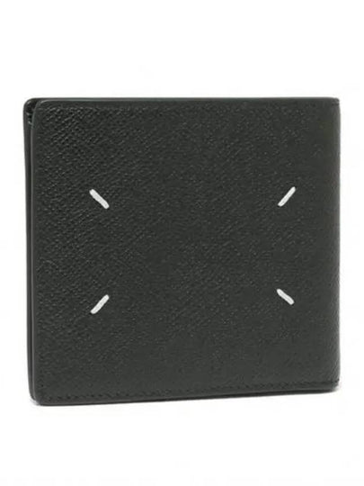 Stitched Bifold Leather Half Wallet Black - MAISON MARGIELA - BALAAN 2