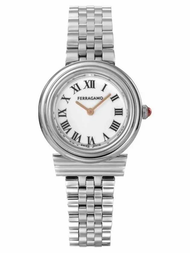 Women's Gancini Quartz Watch Silver - SALVATORE FERRAGAMO - BALAAN 3