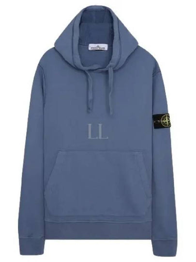 Wappen Patch Cotton Fleece Hoodie Avio Blue - STONE ISLAND - BALAAN 2