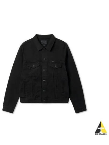 Garment Dyed Denim Trucker Jacket Black - POLO RALPH LAUREN - BALAAN 1