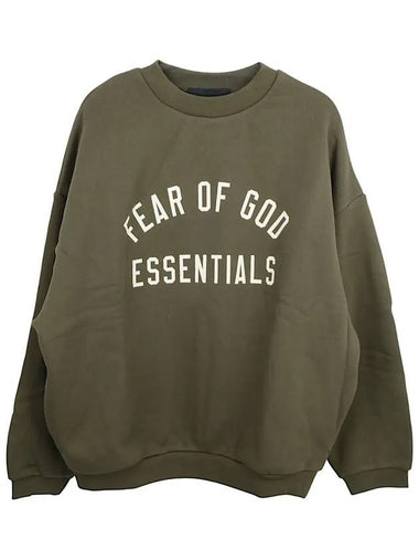 Fleece Crew Neck Sweatshirt Military 192BT246265F GREEN - FEAR OF GOD ESSENTIALS - BALAAN 1