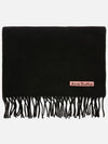 Studios Slim Wool Fringe Muffler Black - ACNE STUDIOS - BALAAN.