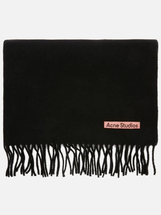 Wool Fringe Muffler Black - ACNE STUDIOS - BALAAN 4