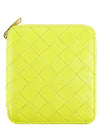 Intrecciato Zipper Around Half Wallet Lime - BOTTEGA VENETA - BALAAN 1