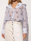 Women s Floral Wide Collar Blouse Lilac F6436 6342 694 - GANNI - BALAAN 3