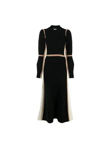 One piece women s panel knit long dress black - CHLOE - BALAAN 1