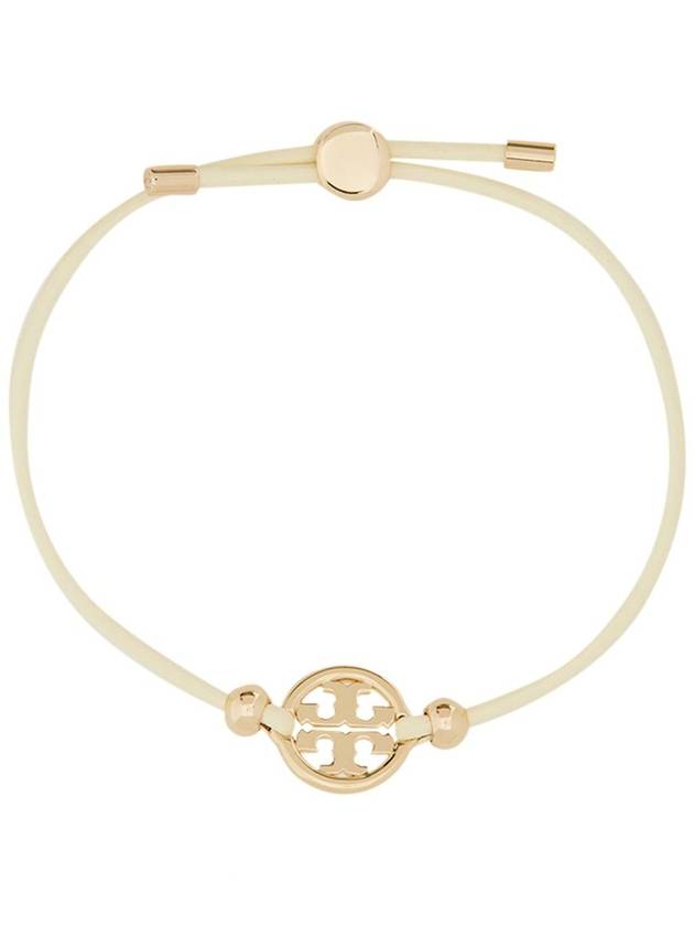 Miller Logo Charm Slider Leather Bracelet White - TORY BURCH - BALAAN 2