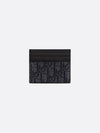 Oblique Jacquard Grain Leather Card Wallet Black - DIOR - BALAAN 4