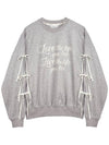 Ribbon Slit Lettering Overfit Sweatshirt Grey - METAPHER - BALAAN 6