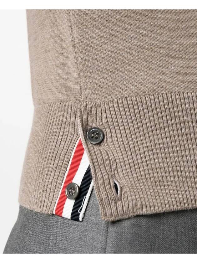 Fine Merino 4 Bar Relaxed Short Sleeve Turtleneck Brown - THOM BROWNE - BALAAN 6