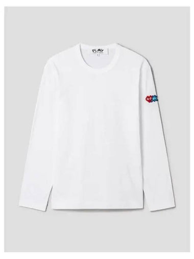 Men s Invader Double Heart Waffen Long Sleeve T Shirt White Domestic Product GM0023031075438 - COMME DES GARCONS PLAY - BALAAN 1