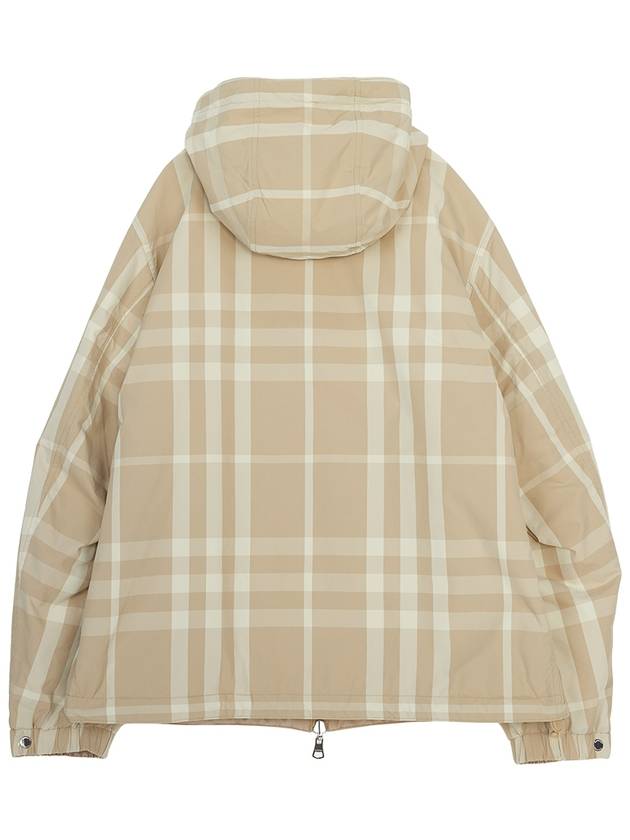 Check Nylon Reversible Hooded Jacket Soft Fawn - BURBERRY - BALAAN 3