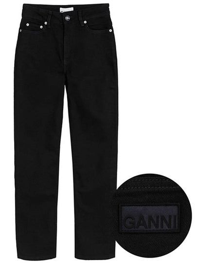 Denim Straight Jeans Black - GANNI - BALAAN 2