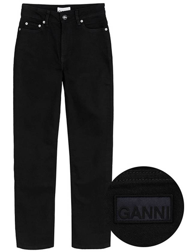 Denim Straight Jeans Black - GANNI - BALAAN 1