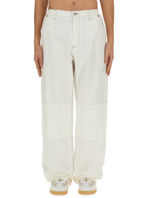 Zipper Detail Loose Straight Jeans Off White - MAISON MARGIELA - BALAAN 2