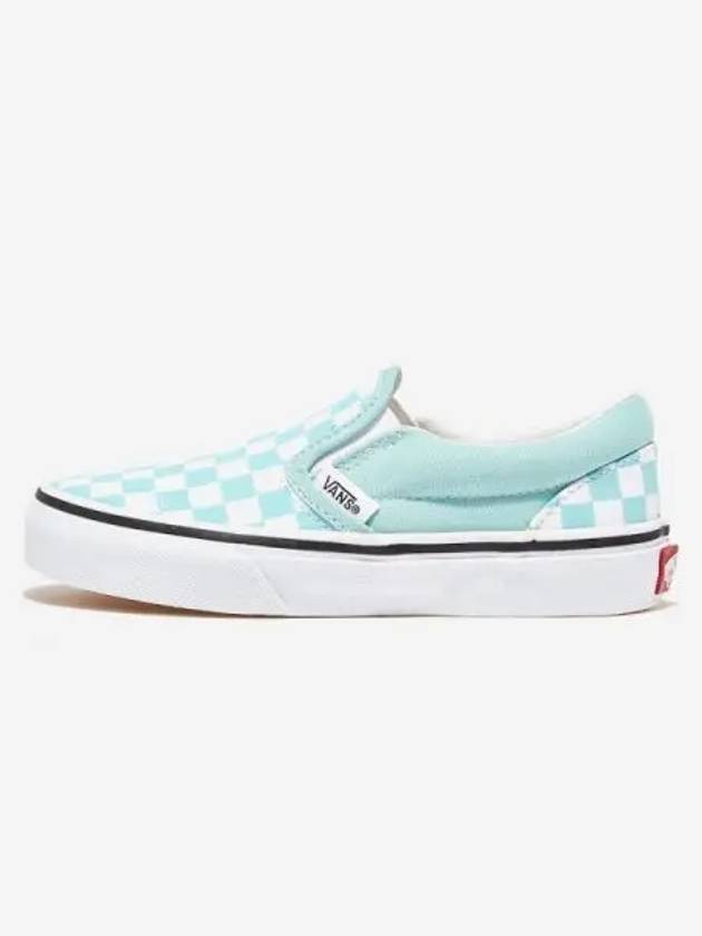 Kids Children Toddler Sneakers Shoes Height Squeeze Classic Slip on Color Theory Checkerboard Canal Blue - VANS - BALAAN 1