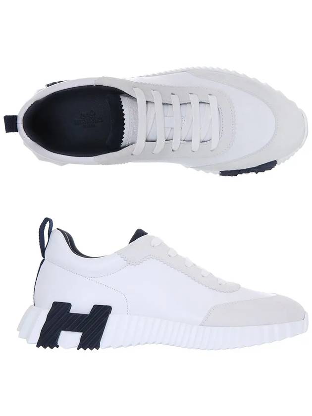 Bouncing Sneakers Calfskin Suede Goatskin Blanc - HERMES - BALAAN 3