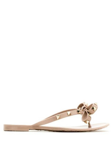 Women’s Rockstud Flip Flops Beige - VALENTINO - BALAAN 1