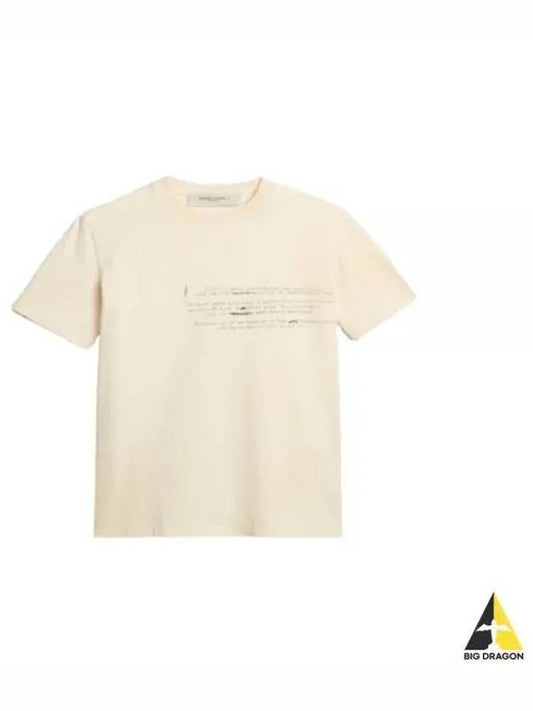 Slogan Print Short Sleeve T-Shirt White - GOLDEN GOOSE - BALAAN 2