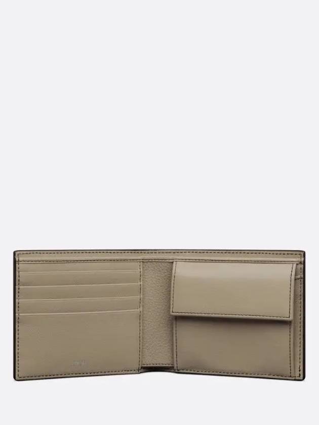 Grain Leather CD Icon Compact Half Wallet Beige - DIOR - BALAAN 4