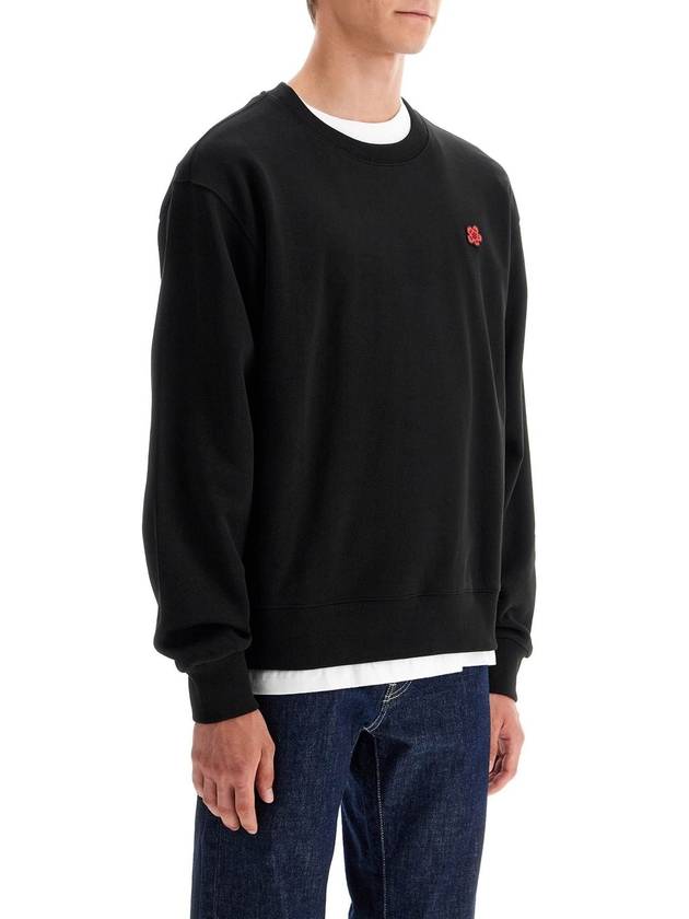 Boke Flower Embroidery Crew Neck Cotton Sweatshirt Black - KENZO - BALAAN 4