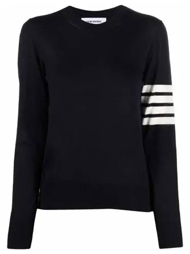 4-Bar Merino Jumper Wool Knit Top Navy - THOM BROWNE - BALAAN 2